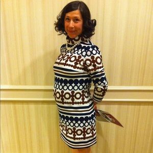 60s polyester Mod dress, amazing w/white boots!!